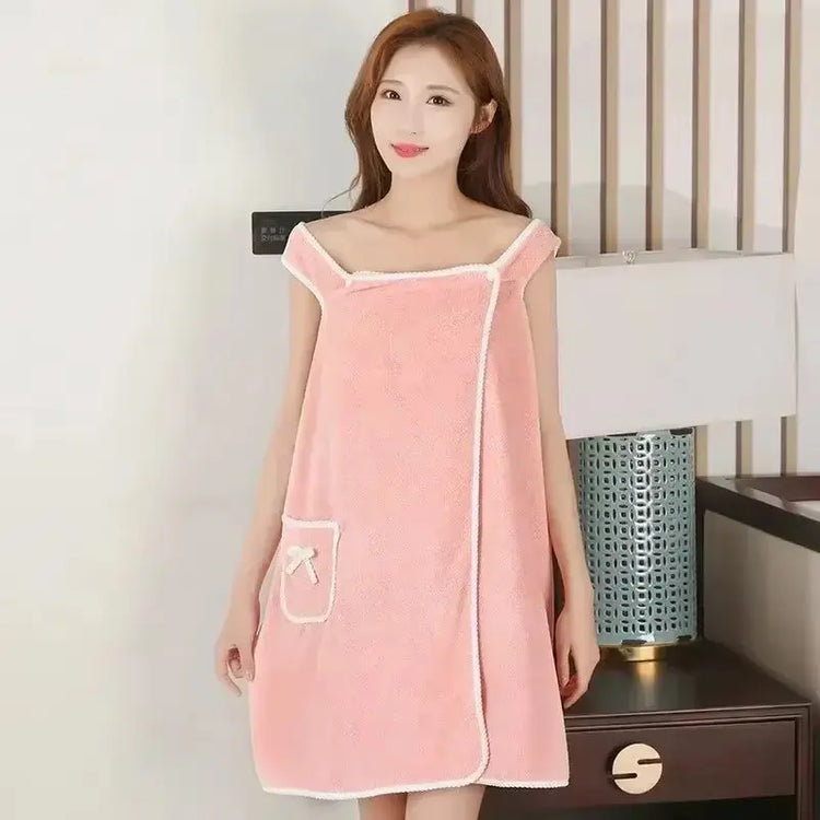Wearable Coral Fleece Bath Towels - Soft, Absorbent, and Thickened Towel Dress and Camisole