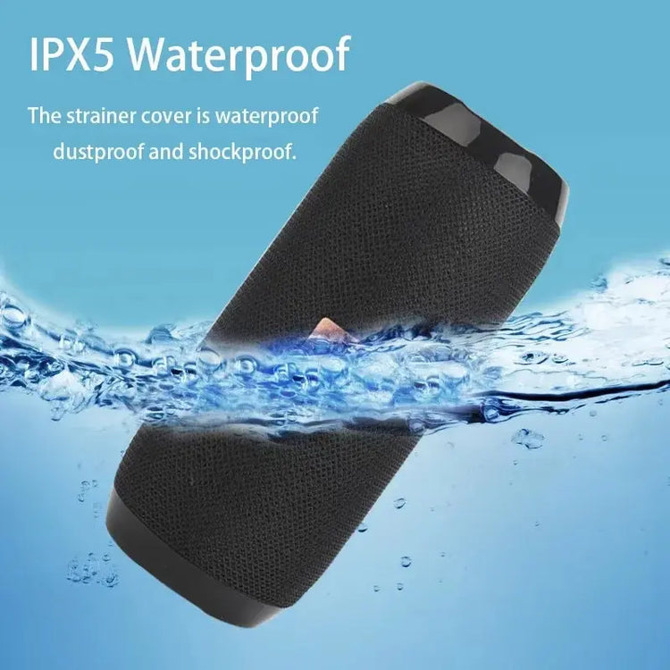 Waterproof Portable Bluetooth Speaker – Wireless Subwoofer with AUX, FM, and Music Center Features