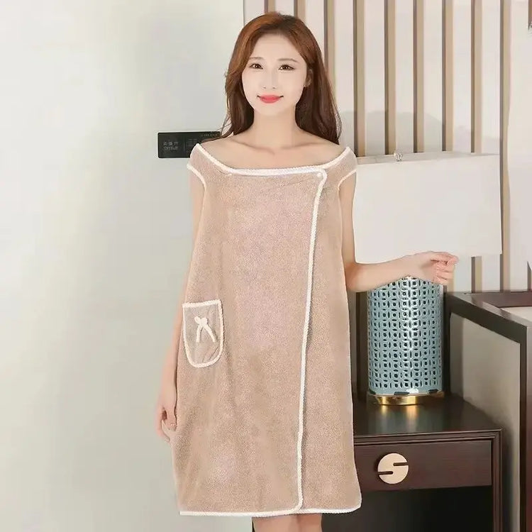 Wearable Coral Fleece Bath Towels - Soft, Absorbent, and Thickened Towel Dress and Camisole