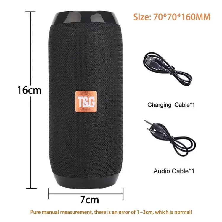 Waterproof Portable Bluetooth Speaker – Wireless Subwoofer with AUX, FM, and Music Center Features