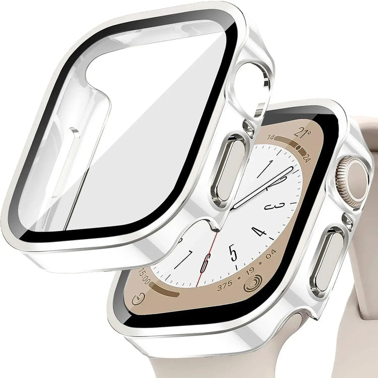 Apple Watch Tempered Glass + Bumper Case – Full Coverage Screen Protector for Series 9/8/7/SE/6/5/4 (45/44/41/40mm)
