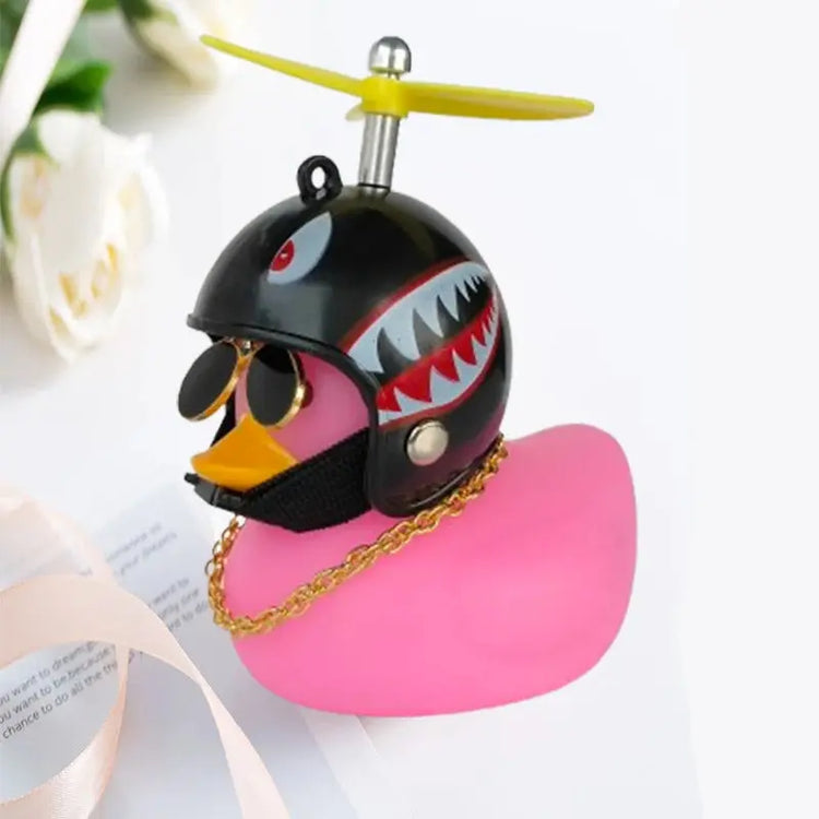 Car Duck With Helmet Broken Wind Pendant Small Yellow Duck”