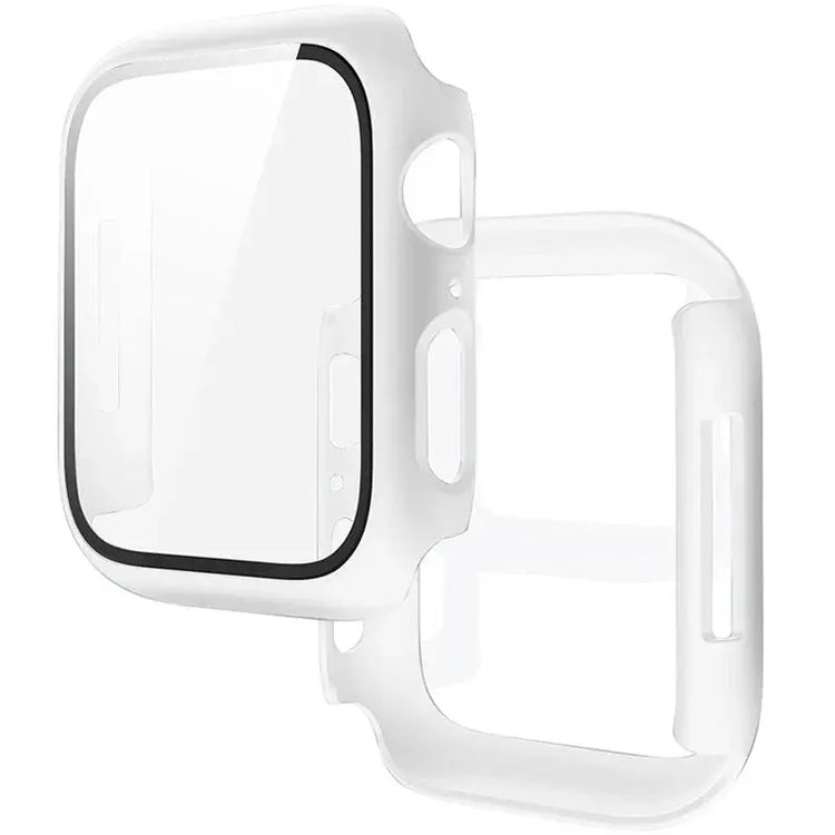 Apple Watch Tempered Glass + Bumper Case – Full Coverage Screen Protector for Series 9/8/7/SE/6/5/4 (45/44/41/40mm)