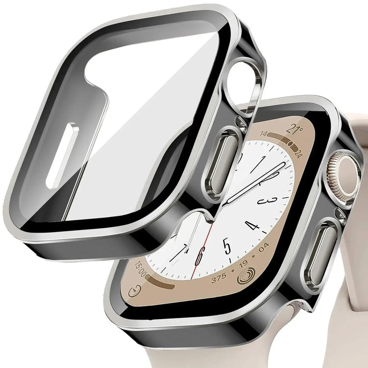 Apple Watch Tempered Glass + Bumper Case – Full Coverage Screen Protector for Series 9/8/7/SE/6/5/4 (45/44/41/40mm)