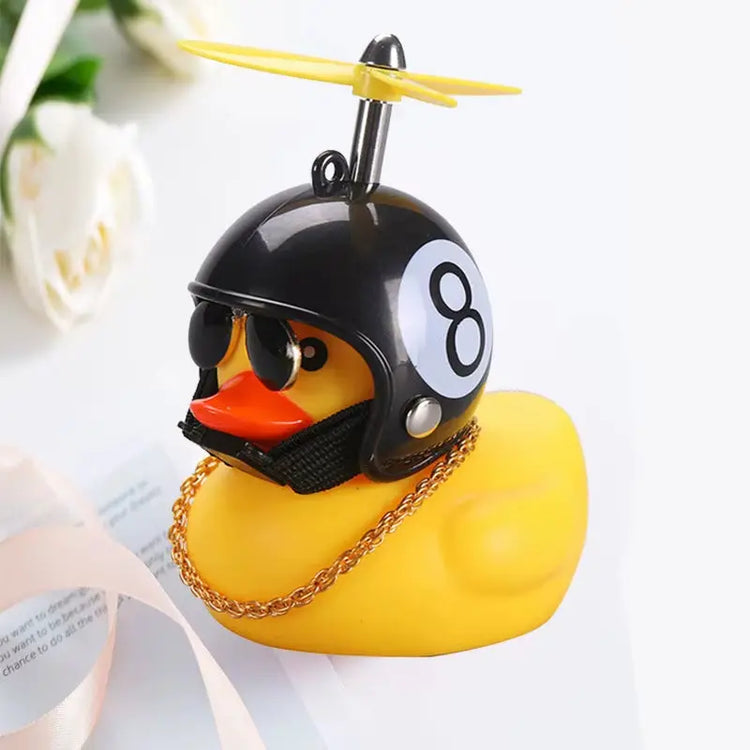 Car Duck With Helmet Broken Wind Pendant Small Yellow Duck”
