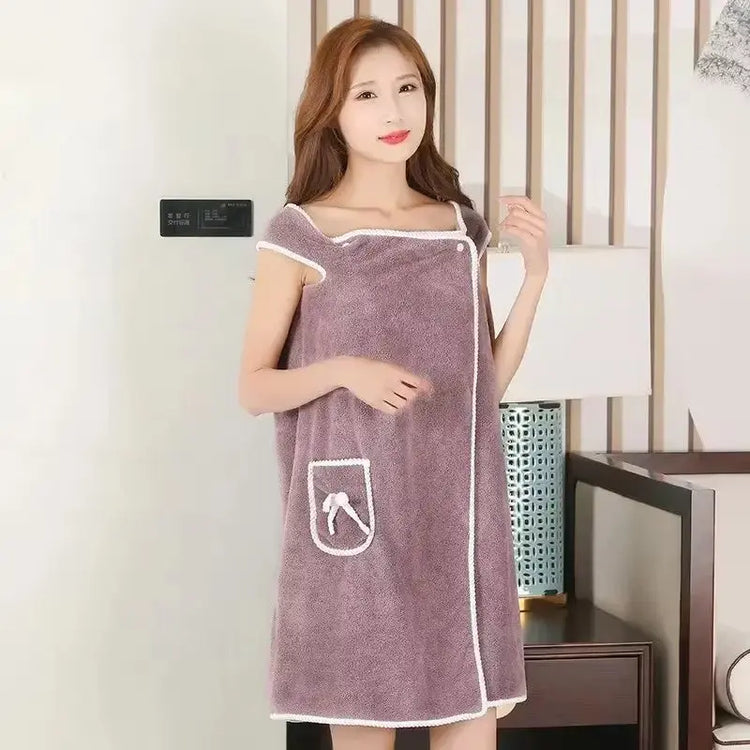 Wearable Coral Fleece Bath Towels - Soft, Absorbent, and Thickened Towel Dress and Camisole