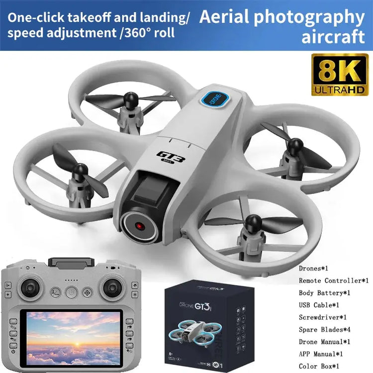 NEW GT3 GPS 8K Drone – Dual Camera, 5G WiFi, Obstacle Avoidance, Foldable Quadcopter