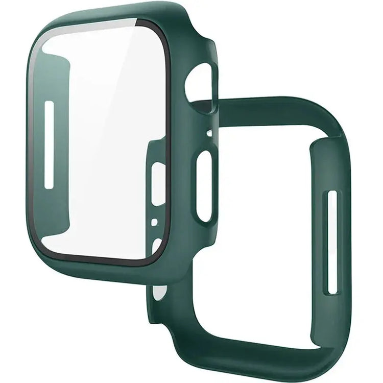 Apple Watch Tempered Glass + Bumper Case – Full Coverage Screen Protector for Series 9/8/7/SE/6/5/4 (45/44/41/40mm)