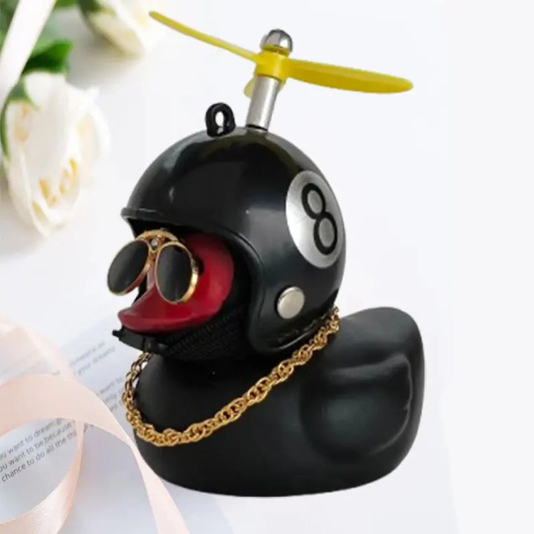 Car Duck With Helmet Broken Wind Pendant Small Yellow Duck”