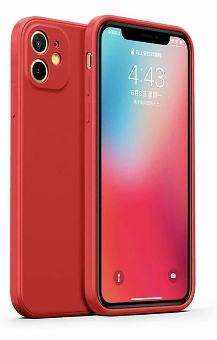 Shockproof Silicone Case for iPhone 16 / 15 / 14 Pro Max / Plus / 13 / 12 / 11 / XR / 8 / 7 – Soft Protective Back Cover