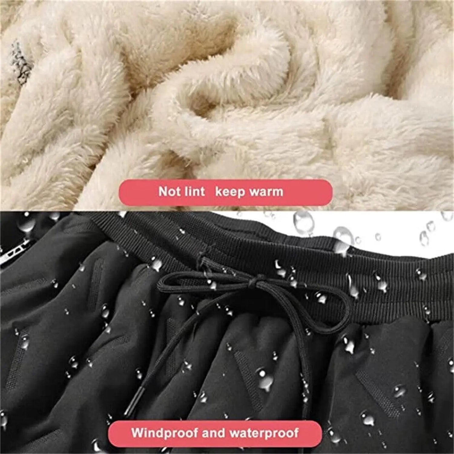 Winter Mens Fleece Lined Sweatpants Warm Thickened Oversized Ski Snow Pants Outdoor Water Proof Joggers Streetwear Men Trousers