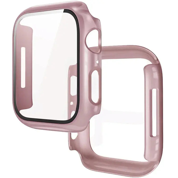 Apple Watch Tempered Glass + Bumper Case – Full Coverage Screen Protector for Series 9/8/7/SE/6/5/4 (45/44/41/40mm)