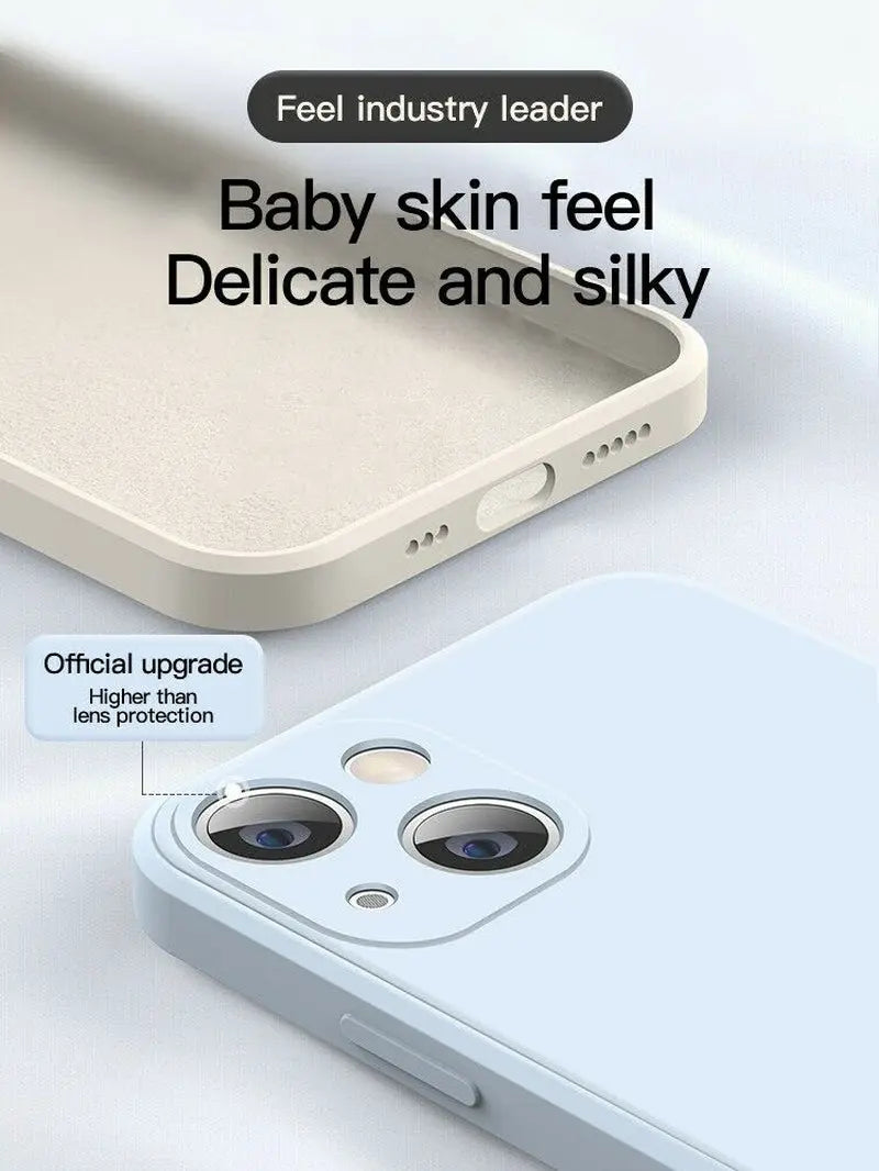 Shockproof Silicone Case for iPhone 16 / 15 / 14 Pro Max / Plus / 13 / 12 / 11 / XR / 8 / 7 – Soft Protective Back Cover