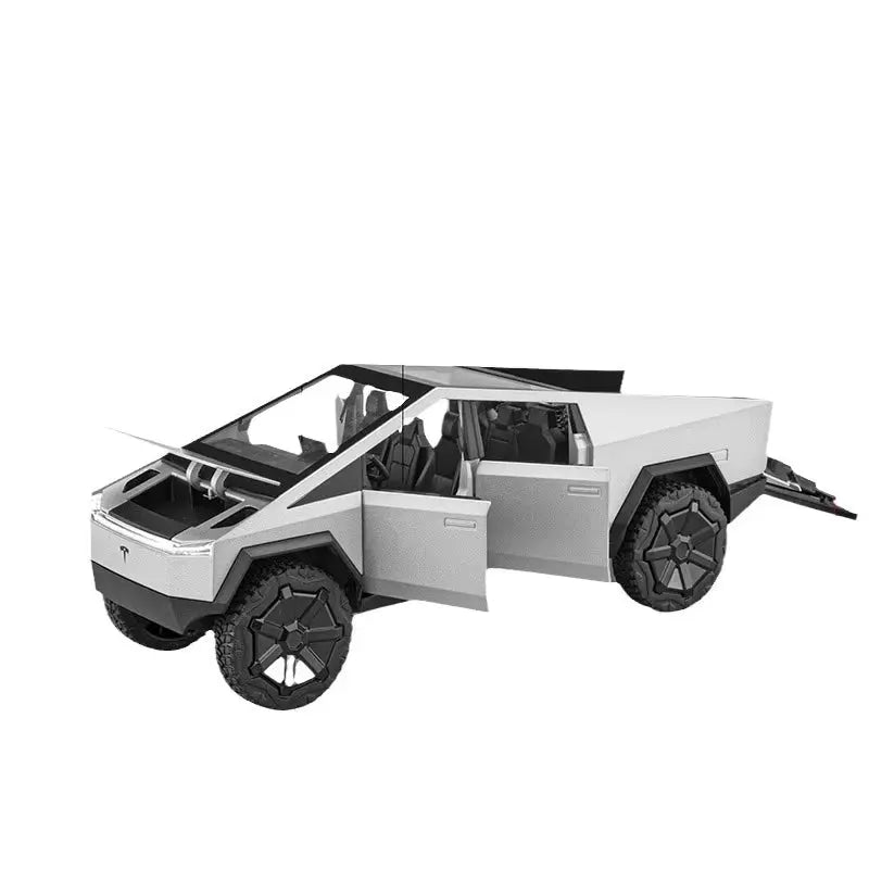 Tesla Cybertruck Pickup with Motorcycle 