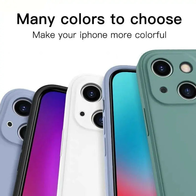 Shockproof Silicone Case for iPhone 16 / 15 / 14 Pro Max / Plus / 13 / 12 / 11 / XR / 8 / 7 – Soft Protective Back Cover