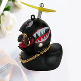 Car Duck With Helmet Broken Wind Pendant Small Yellow Duck”
