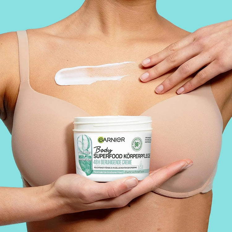 Garnier Soothing Body Care for Dry Skin – Body Butter with Aloe Vera & Magnesium – Up to 48 Hours Hydration – Body Superfood – 1 x 380ml