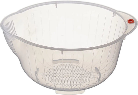 Plastic Japanese Rice Washing Bowl with Side and Bottom Drainers
