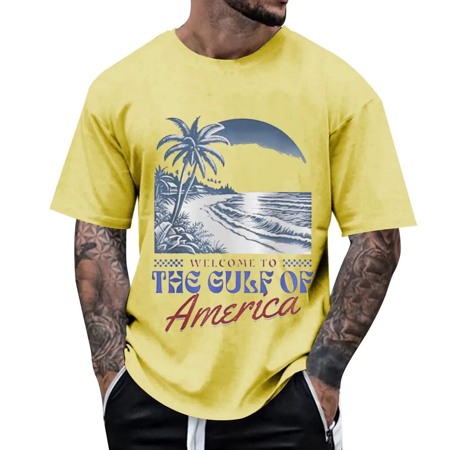Welcome to the Gulf of America T Shirt Men T-Shirt Clothes Short Sleeve Tshirts Beach Tee Tops Male Clothes 2025 Summer