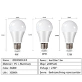 E27 LED RGBW Spotlight Bulb – 4W/10W/15W with IR Remote Control