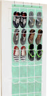 24 Pockets - Crystal Clear over the Door Hanging Shoe Organizer, Turquoise (64&