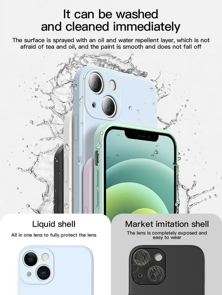 Shockproof Silicone Case for iPhone 16 / 15 / 14 Pro Max / Plus / 13 / 12 / 11 / XR / 8 / 7 – Soft Protective Back Cover