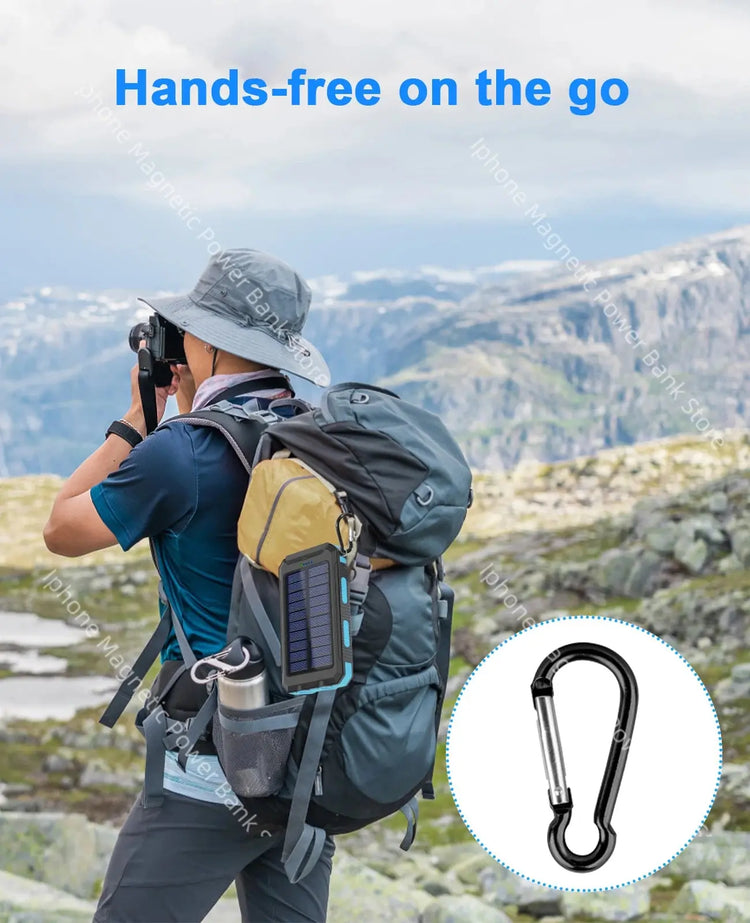 50,000 mAh Solar Power Bank - Compatible with Xiaomi, iPhone, Samsung