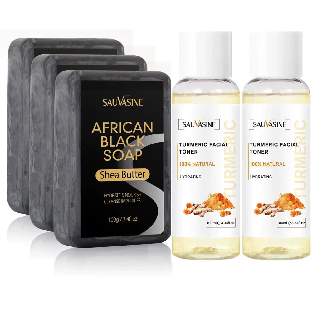 100g African Black Soap with Shea Butter – Moisturizing, Deep-Cleansing Acne Treatment Bar for Clear, Glowing Skin