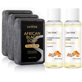 100g African Black Soap with Shea Butter – Moisturizing, Deep-Cleansing Acne Treatment Bar for Clear, Glowing Skin