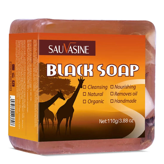 100g African Black Soap with Shea Butter – Moisturizing, Deep-Cleansing Acne Treatment Bar for Clear, Glowing Skin