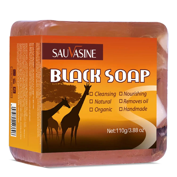 100g African Black Soap with Shea Butter – Moisturizing, Deep-Cleansing Acne Treatment Bar for Clear, Glowing Skin