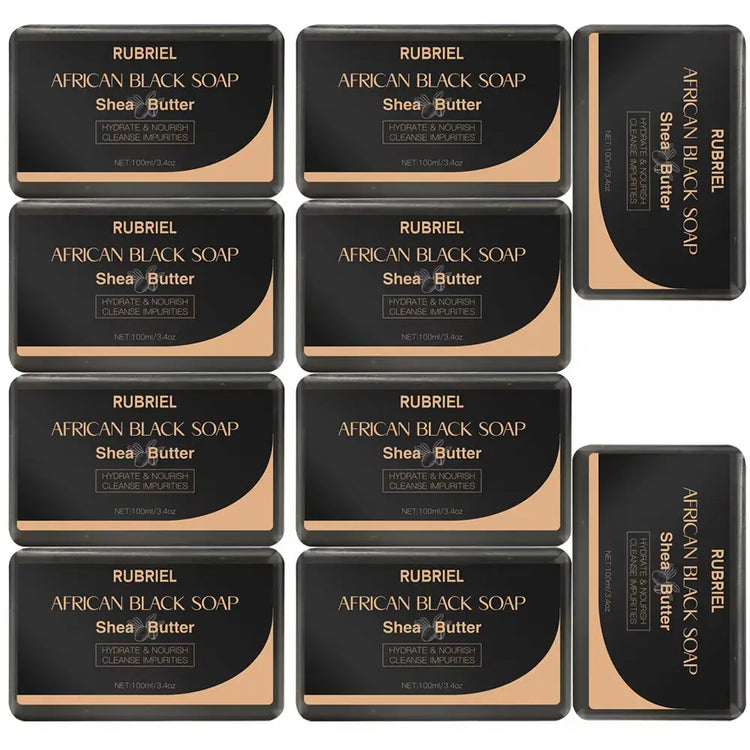 100g African Black Soap with Shea Butter – Moisturizing, Deep-Cleansing Acne Treatment Bar for Clear, Glowing Skin