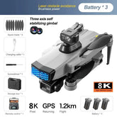 Professional 8K GPS Drone – 3-Axis Gimbal, EIS, 360° Obstacle Avoidance Quadcopter