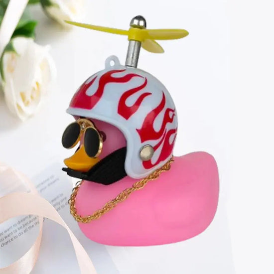 Car Duck With Helmet Broken Wind Pendant Small Yellow Duck”