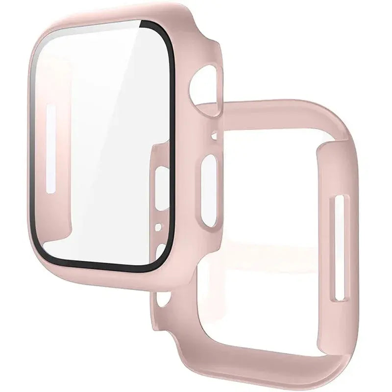Apple Watch Tempered Glass + Bumper Case – Full Coverage Screen Protector for Series 9/8/7/SE/6/5/4 (45/44/41/40mm)