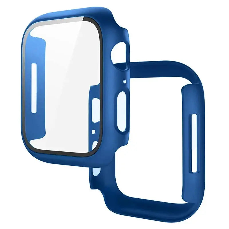 Apple Watch Tempered Glass + Bumper Case – Full Coverage Screen Protector for Series 9/8/7/SE/6/5/4 (45/44/41/40mm)
