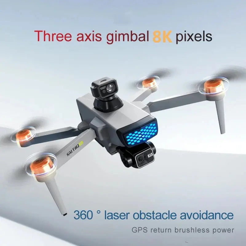 Professional 8K GPS Drone – 3-Axis Gimbal, EIS, 360° Obstacle Avoidance Quadcopter