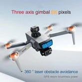 Professional 8K GPS Drone – 3-Axis Gimbal, EIS, 360° Obstacle Avoidance Quadcopter
