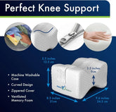 Sports Medica Knee Pillow - Washable Cover Memory Foam Leg Pillow for Sleeping on Side - Doctor Developed eHandbook - Sleeping on Back - Hip Support and Alignment, Pain Relief - Side Sleeper cushion