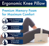 Sports Medica Knee Pillow - Washable Cover Memory Foam Leg Pillow for Sleeping on Side - Doctor Developed eHandbook - Sleeping on Back - Hip Support and Alignment, Pain Relief - Side Sleeper cushion