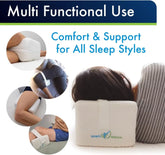 Sports Medica Knee Pillow - Washable Cover Memory Foam Leg Pillow for Sleeping on Side - Doctor Developed eHandbook - Sleeping on Back - Hip Support and Alignment, Pain Relief - Side Sleeper cushion