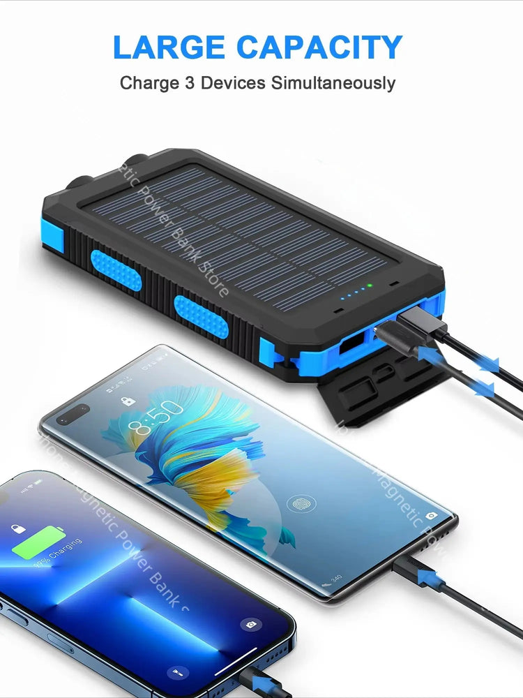 50,000 mAh Solar Power Bank - Compatible with Xiaomi, iPhone, Samsung