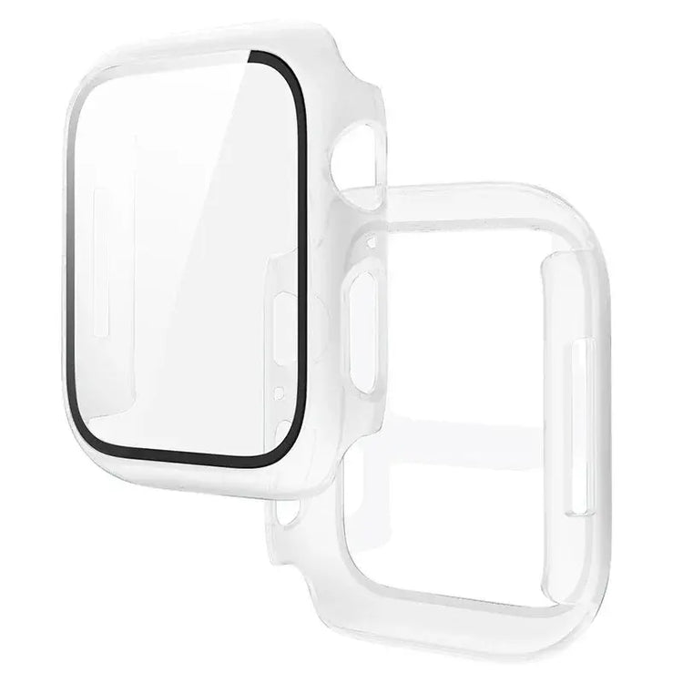 Apple Watch Tempered Glass + Bumper Case – Full Coverage Screen Protector for Series 9/8/7/SE/6/5/4 (45/44/41/40mm)