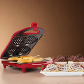 - Non-Stick Heart Waffle Maker, Red - Makes 4 Heart-Shaped Waffles in Minutes Chanexia Essentials