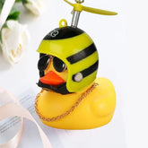 Car Duck With Helmet Broken Wind Pendant Small Yellow Duck”