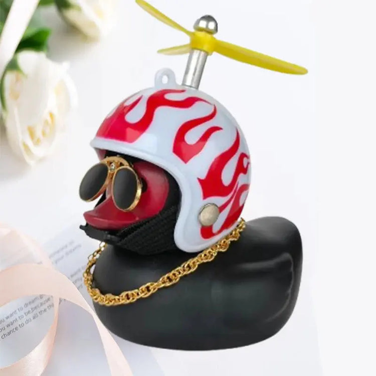 Car Duck With Helmet Broken Wind Pendant Small Yellow Duck”