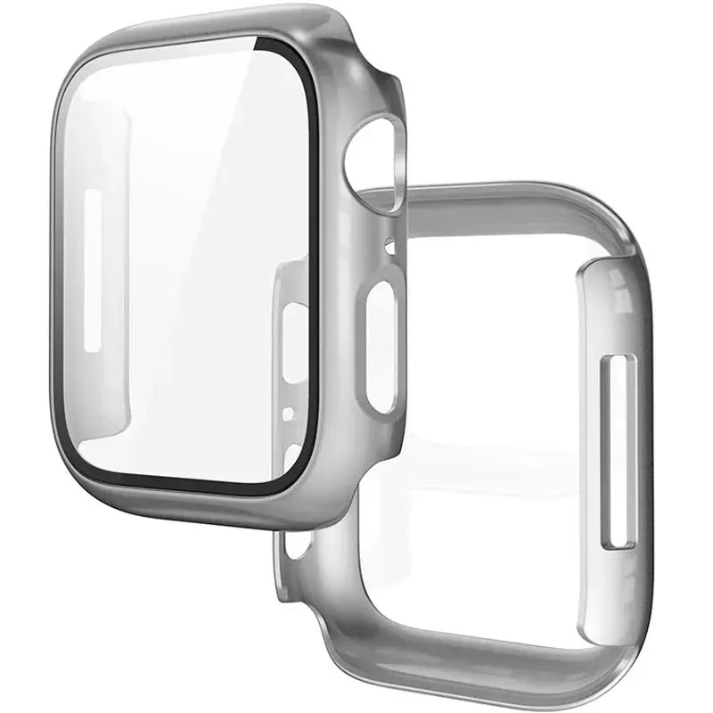 Apple Watch Tempered Glass + Bumper Case – Full Coverage Screen Protector for Series 9/8/7/SE/6/5/4 (45/44/41/40mm)