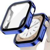 Apple Watch Tempered Glass + Bumper Case – Full Coverage Screen Protector for Series 9/8/7/SE/6/5/4 (45/44/41/40mm)