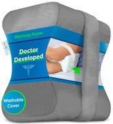 Sports Medica Knee Pillow - Washable Cover Memory Foam Leg Pillow for Sleeping on Side - Doctor Developed eHandbook - Sleeping on Back - Hip Support and Alignment, Pain Relief - Side Sleeper cushion