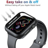 Apple Watch Tempered Glass + Bumper Case – Full Coverage Screen Protector for Series 9/8/7/SE/6/5/4 (45/44/41/40mm)